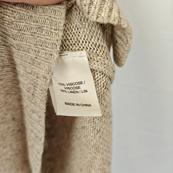 Brochu Walker Hi Low Sleeveless Linen Blend Beige Speckled Sweater Size Small - Picture 10 of 10